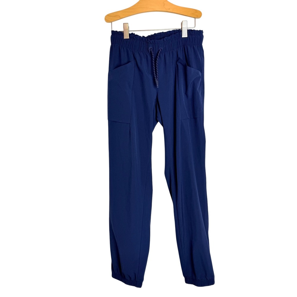 Athleta Girl Navy Blue Joggers Paperbag Waist Drawstring Pants Kids Large 12